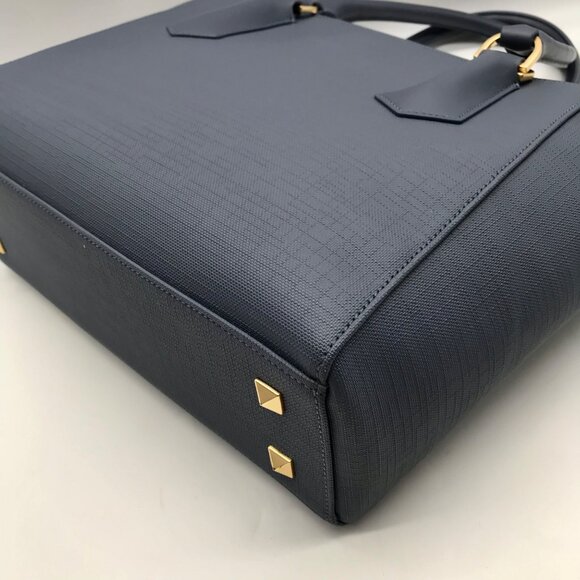 Dagne Dover Grey And Blue Coated Canvas Legend Tote Bag With Wallet - Picture 8 of 11